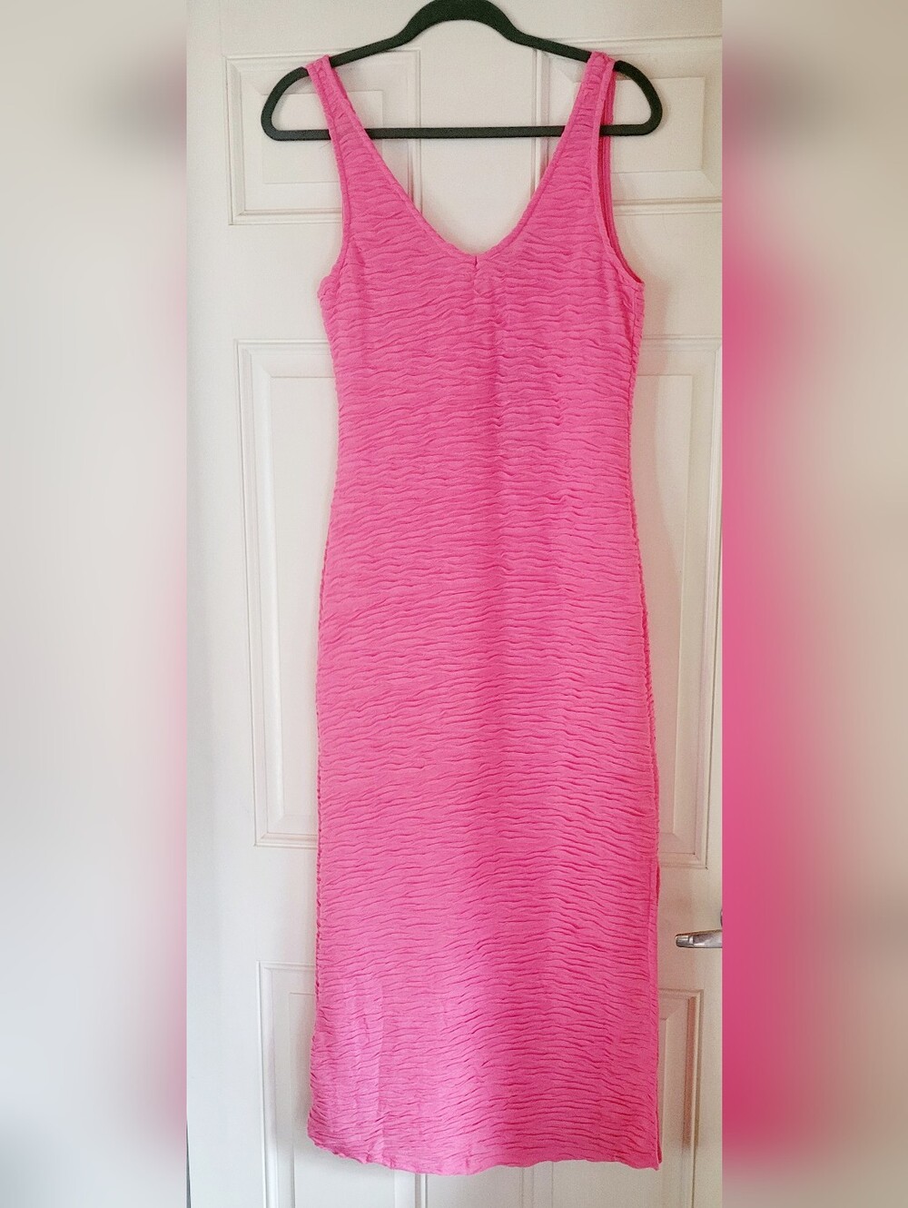 Fashion Nova Hot Pink Textured Tank Dress